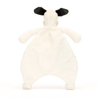 Jellycat Bashful Black &amp; Cream Puppy Comforterr ( knuffeldoekje)