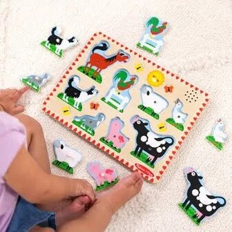 Melissa &amp; Doug Houten Puzzel met Geluid Boerderij