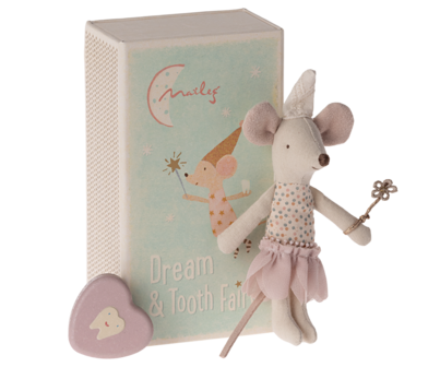 Maileg-Tooth fairy mouse, Little sister in matchbox