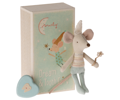 Maileg-Tooth fairy mouse, Little brother in matchbox