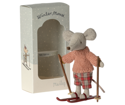 Maileg-Winter mouse with ski set, Big sister