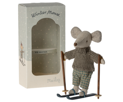 Maileg-Winter mouse with ski set, Big brother