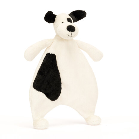 Jellycat Bashful Black & Cream Puppy Comforterr ( knuffeldoekje)