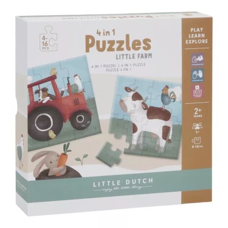 Little Dutch 4 in 1 puzzel boerderij