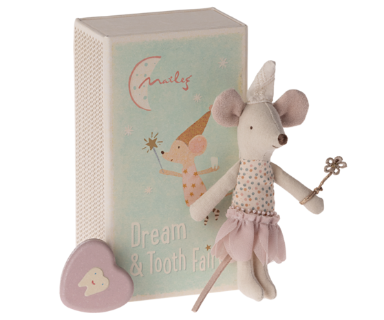 Maileg-Tooth fairy mouse, Little sister in matchbox